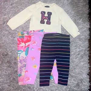 Toddler girl bundle! 3 leggings and 1 sweater